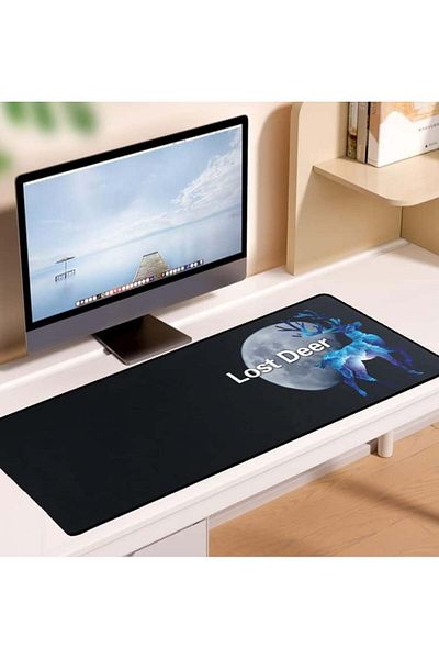 Lost Deer Mousepad Lost Deer, plastic/rubber, black/gray/blue, 80 x 30 cm