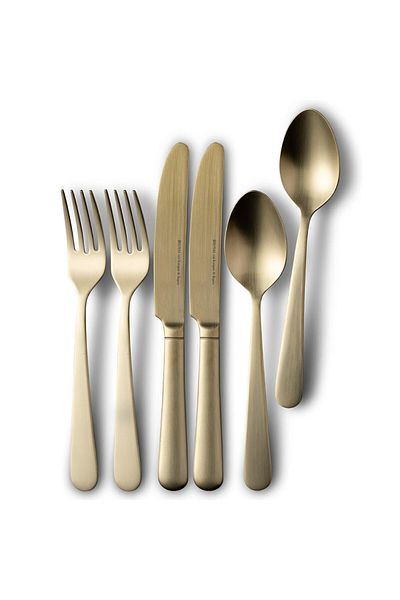 PUFO Elegant steel cutlery set, 6 pieces, gold