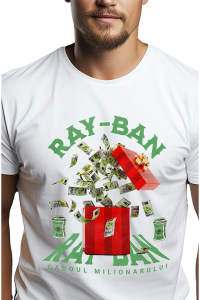 StoryGift Romania Ray-ban Men's T-Shirt - Millionaire's Gift With Front Print...