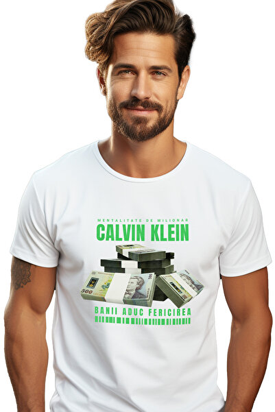 StoryGift Romania Tricou bărbătesc Calvin - Banii aduc fericirea cu imprimeu ...