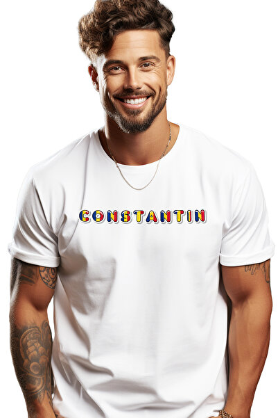 StoryGift Romania Tricou Barbati Cu Numele Constantin, Romania, Suporter, Ste...