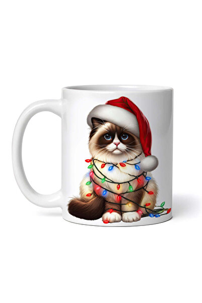 OEM Εξατομικευμένη λευκή κούπα, Χριστουγεννιάτικη γάτα Βιρμανίας, INOVATIX®. ...