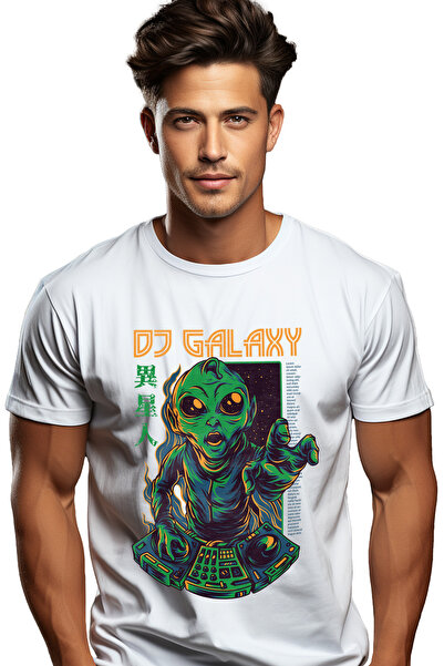 StoryGift Romania Tricou Barbati Cu Portret Extraterestru Dj, Muzica Mixata, ...
