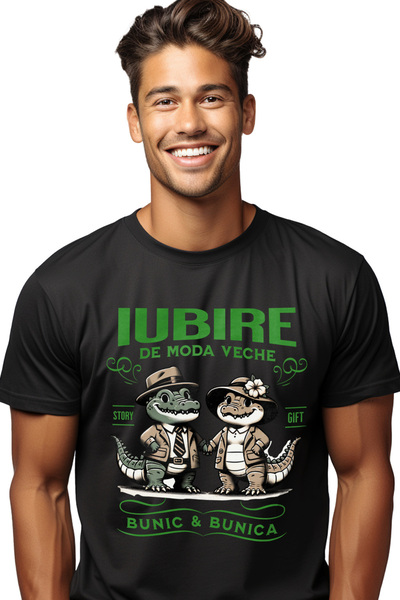 StoryGift Romania Tricou Barbati Parteneri Crocodili Bunica Si Bunic Familie ...