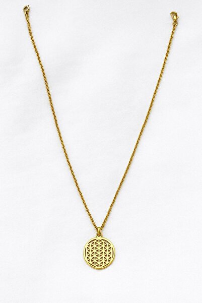 Constanza Exclusive Yaşam Çiçeği Motifli Paslanmaz Çelik Kolye 005