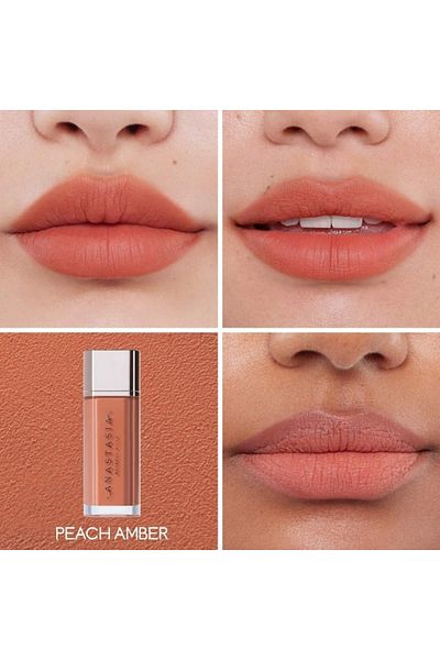 Anastasia Beverly Hills أحمر شفاه سائل مخملي بلون الخوخ والعنبر - خوخي دافئ عميق 0.12 أونصة