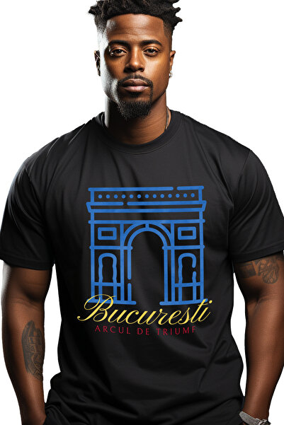 StoryGift Romania Tricou Barbati Bucuresti - Arcul De Triumf Cu Imprimeu Pe F...