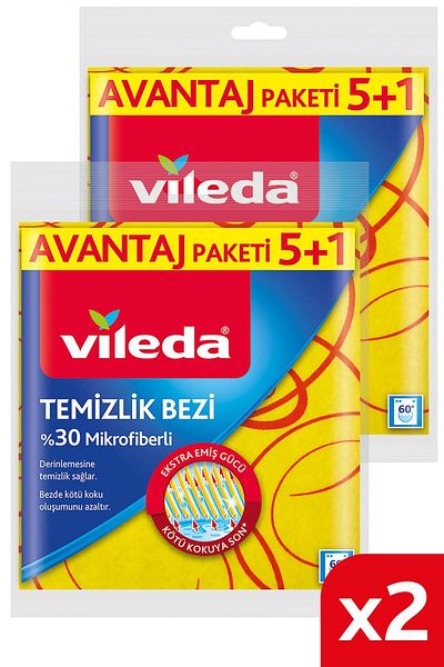 Vileda 30% Microfiber 5-piece Kitchen Diapers - 2 Pack