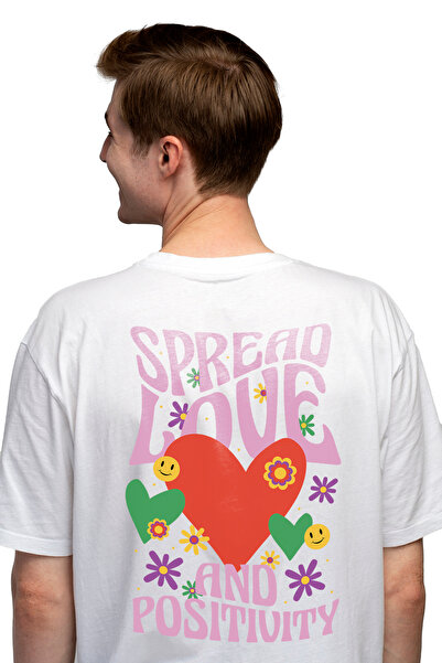StoryGift Romania Tricou Barbati Cu Mesajul Spead Love, Inima Rosie, Optimist...
