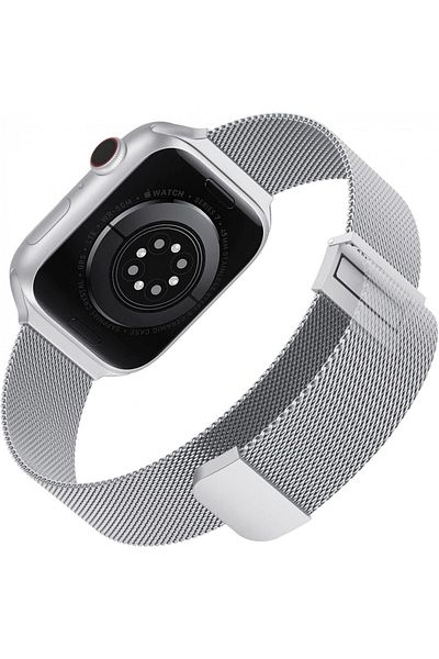 Tuocal Brățară metalică compatibilă cu Apple Watch Tuocal, oțel inoxidabil, argintiu, 42 / 44 / 45 mm