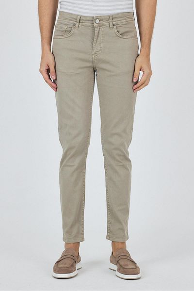 İmza Dark Beige Cotton 5 Pocket Casual Slim Fit 5 Pocket Trousers 1003250318
