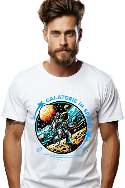 StoryGift Romania Tricou Barbati Astronaut - Calatorie In Spatiu Cu Imprimeu ...