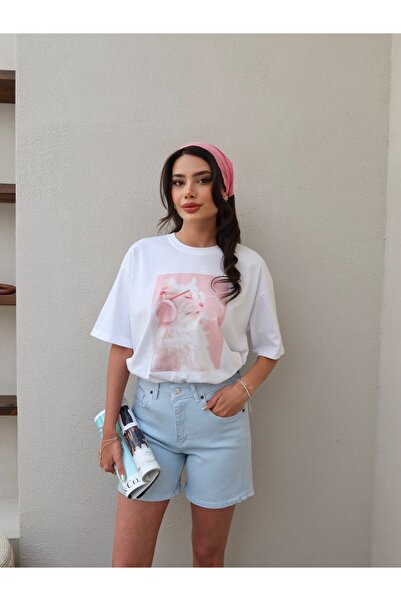 ESRAHELVACI Mavi Bermuda Şort