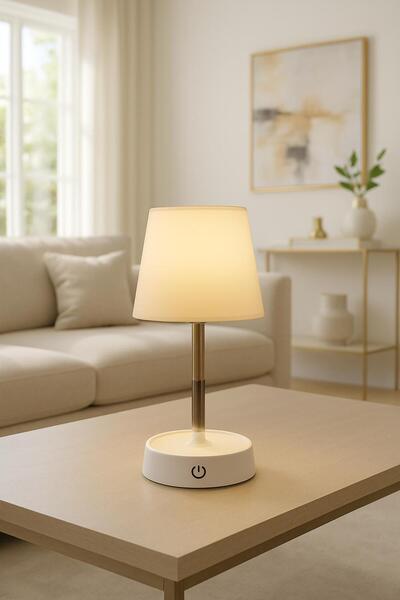 Genel Markalar Dokunmatik LED Masa Lambası Şarjlı USB'li Gece Lambası Işık Ay...