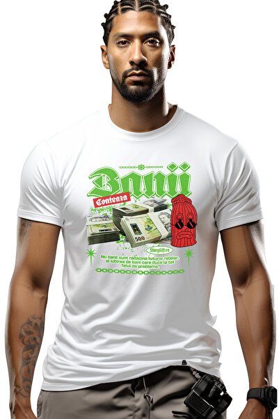 StoryGift Romania Tricou Barbati Banii Conteaza - Teanc De 500 Lei Romanesti ...