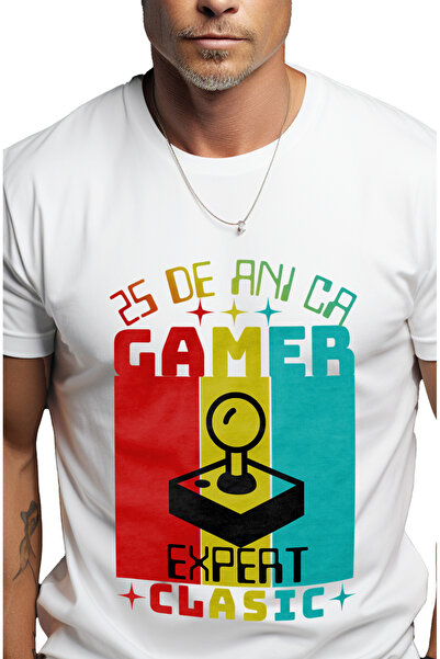 StoryGift Romania Tricou Barbati 25 De Ani Ca Gamer, Expert Clasic Veteran Cu...