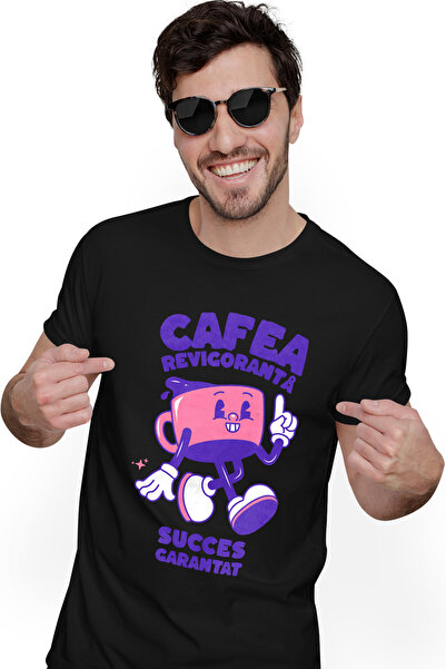 StoryGift Romania Tricou Barbati Cafea Racoritoare, Succes Garantat Energie C...