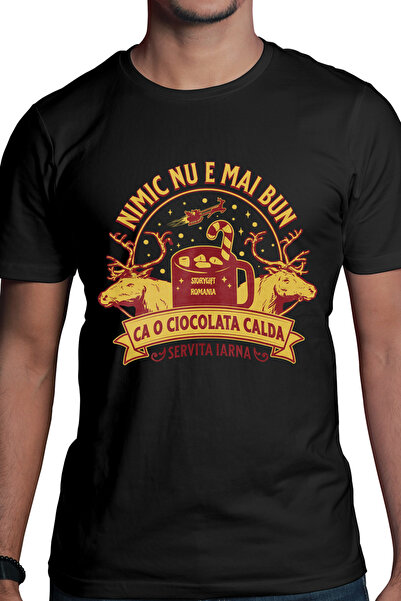StoryGift Romania Tricou Barbati Nimic Nu E Mai Bun Ciocolata Calda Craciun C...