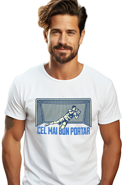 StoryGift Romania Tricou Barbati Barbat Fotbal Mmesaj Cel Mai Bun Portar Cu I...