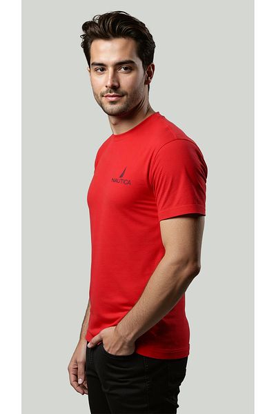Nautica Plain Regular Fit Premium Cotton Crew Neck T-shirt