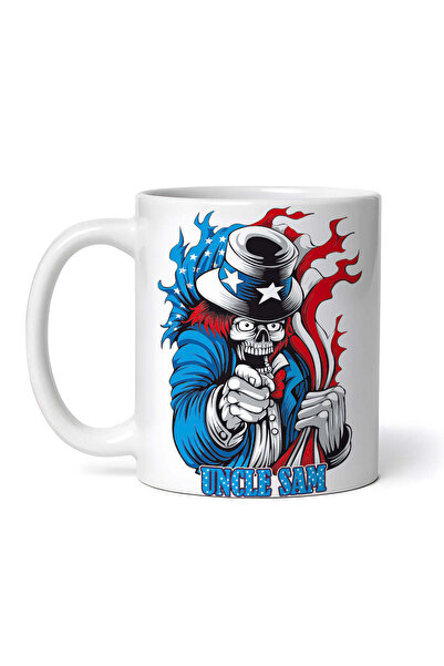 OEM Cană albă personalizată, Unchiul Sam America, INOVATIX®. 330ml