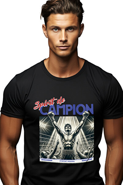 StoryGift Romania Tricou Barbati Barbat Castigator Meci De Box, Munca, Spirit...