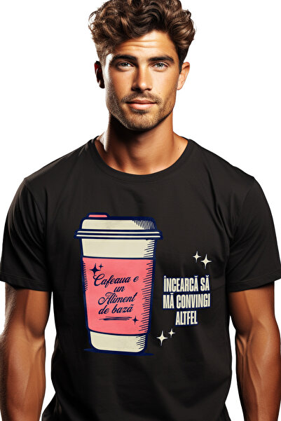 StoryGift Romania Tricou Barbati Cafeaua, Un Aliment De Baza Iubitorii De Caf...