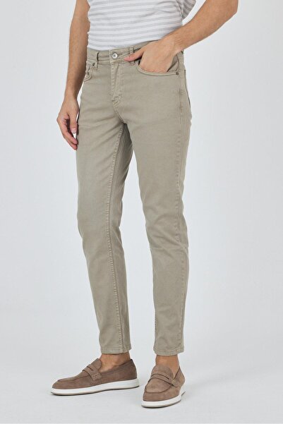 İmza Koyu Bej Pamuklu 5 Cep Casual Slim Fit 5 Cep Pantolon 1003250318