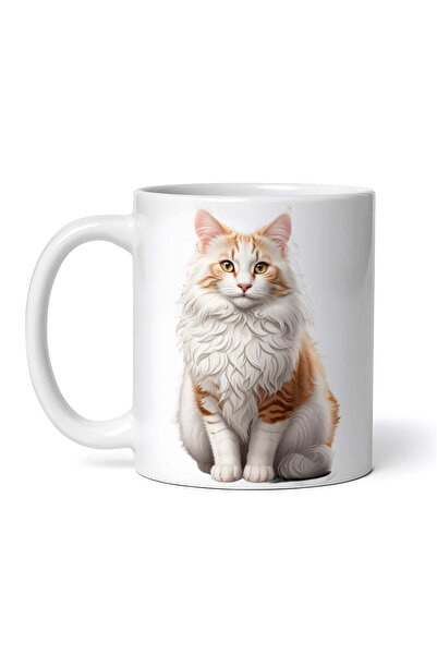 OEM Cană albă personalizată, Pisică Angora Turcească, INOVATIX®. 330ml