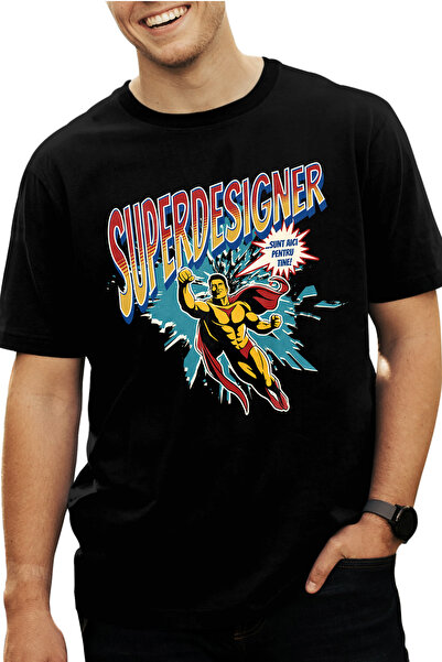 StoryGift Romania Tricou Barbati Super Designer Supererou Sunt Aici Pentru Ti...