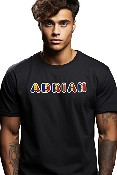 StoryGift Romania Tricou Barbati Cu Numele Adrian, Romania, Suporter, Steagul...