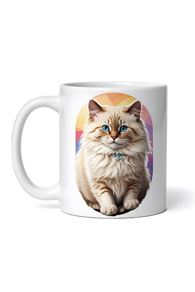 OEM Cană albă personalizată, pisică birmaneză cu medalion, INOVATIX®. 330ml