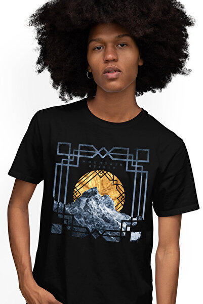 StoryGift Romania Men's T-shirt With Text In English Mountain Spirit, Sunset,...