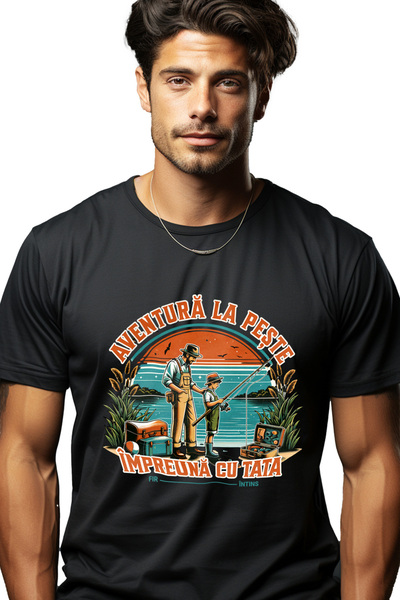 StoryGift Romania Tricou Barbati Aventura La Peste - Impreuna Cu Tata Pescuit...