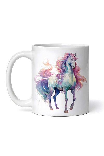 OEM Cană albă personalizată, Unicorn Colorat, INOVATIX®. 330ml