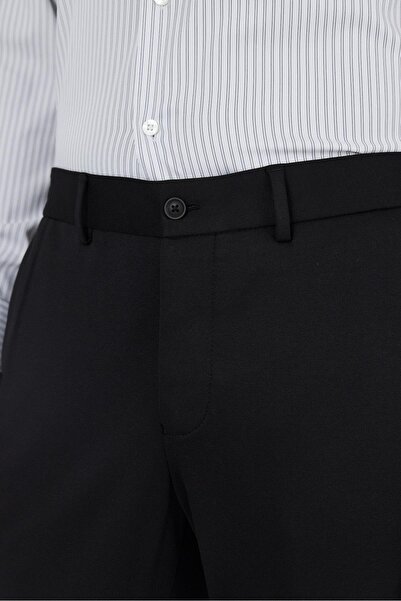 İmza Siyah Esnek Yandan Cepli Casual Slim Fit Jogger Pantolon 1003250157