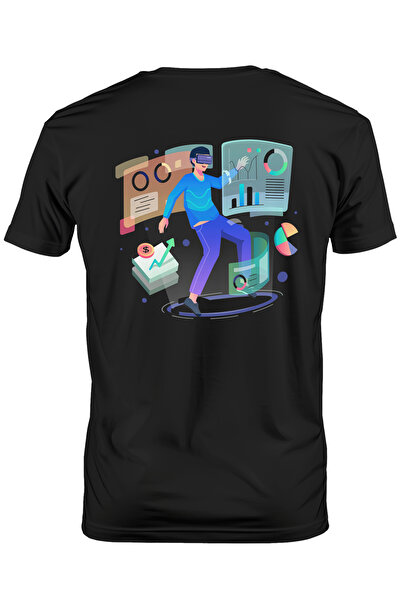 StoryGift Romania Tricou bărbătesc cu ochelari VR, monedă, bani, financiar, g...