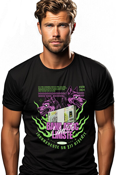 StoryGift Romania Men's T-Shirt Money Brings Peace - Dare To Be Different Wit...