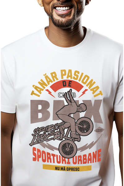 StoryGift Romania Tricou Barbati Om Pe Bmx Sport Extrem Adrenalina Motivation...