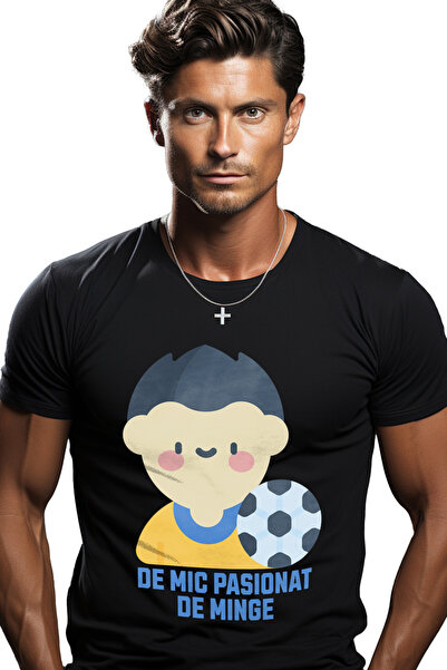 StoryGift Romania Tricou Barbati Baiat Si Minge Fotbal De Mic Pasionat De Min...