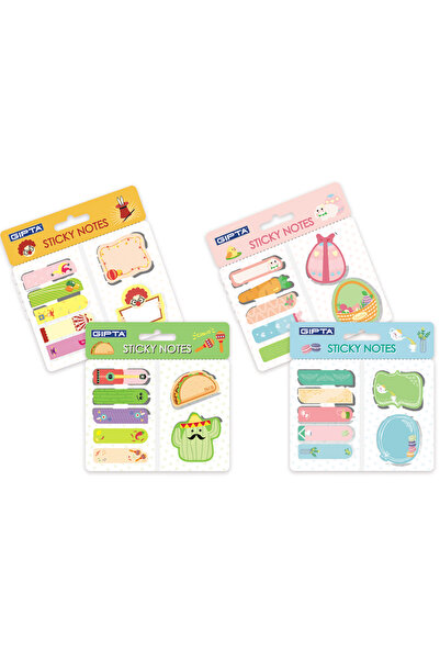 Gıpta Yapışkan Not Kağıdı Desenli Set K0120 (48 Li Paket)