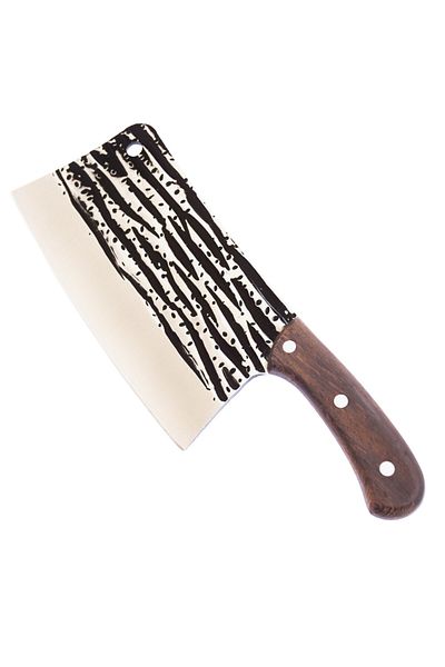 PUFO Viking butcher's cleaver made of thick steel and wooden handle, 28 cm