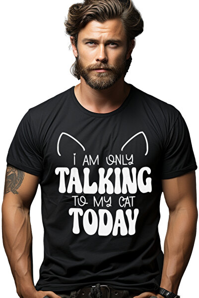 StoryGift Romania Tricou Barbati Pentru Iubitorii De Pisici Cu Textul "eu Vor...