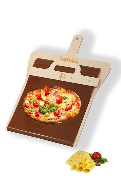 PRATİKOBA Sliding (Sliding Pizza Shovel) Lahmacun Shovel Doughing Shovel