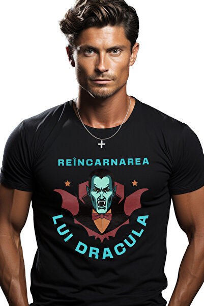 StoryGift Romania Tricou Barbati Reîncarnarea Lui Dracula Diavol Vlad Tepes T...