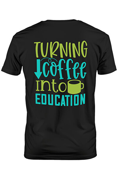 StoryGift Romania Tricou Barbati Cu Text In Engleza Turning Coffee Into Educa...