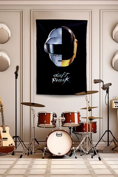 Vagonik Daft Punk Τοιχογραφία Τοίχου Μοκέτα Πρώτης Ποιότητας Ύφασμα