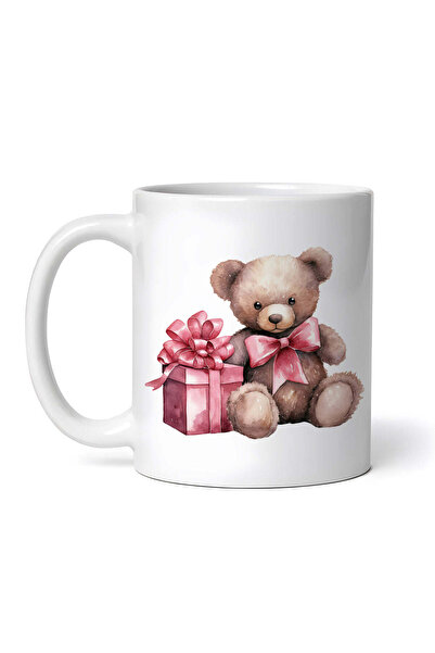 OEM Cană albă personalizată, Ursuleț cu fundiță și cadou de Crăciun, INOVATIX...