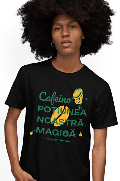 StoryGift Romania Tricou Barbati Cafeina – Potiunea Noastra Magica Energie Vi...