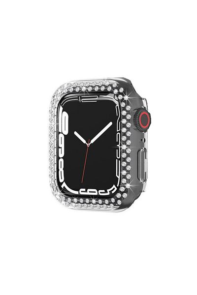 REDz Accessories Carcasă Splendid pentru Apple Watch 4/5/6/7/8, Strasuri, Transparentă - Apple Watch 7/8 41mm